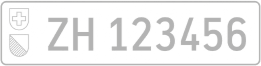 Swiss license plate example